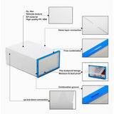 6 Packs Transparent Foldable Shoes Organizers Box, White