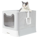 Top Entry Foldable Cat Litter Box Cats Toilet with Cat Litter Scoop