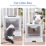 Top Entry Foldable Cat Litter Box Cats Toilet with Cat Litter Scoop