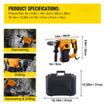 13 AMP Electric Rotary Hammer SDS Plus Demolition Jackhammer Breaker 3 in1 Electric Wood Concrete Perforator