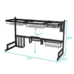 Over The Sink Dish Drying Rack Stainless Steel Kitchen Supplies Storage Shelf Multifunctional Tableware Drainer Organizer - Bosonshop