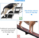 Foldable Aluminum Alloy 5 Steps Dog Stairs with Non-Slip Surface for Large Dogs, Supports up to 150 lbs
