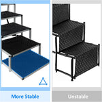 Foldable Aluminum Alloy 5 Steps Dog Stairs with Non-Slip Surface for Large Dogs, Supports up to 150 lbs