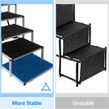 Foldable Aluminum Alloy 5 Steps Dog Stairs with Non-Slip Surface for Large Dogs, Supports up to 150 lbs