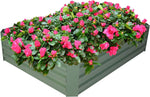 Raised Garden Bed Galvanized Planter Box Anti-Rust Coating Planting Vegetables Herbs and Flowers for Outdoor, Rectangle - Bosonshop
