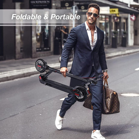 Up to 18.5 Miles Foldable Commuting Electric Scooter for Adults Teens w/ Dual Braking System & App, 19 MPH Top Speed