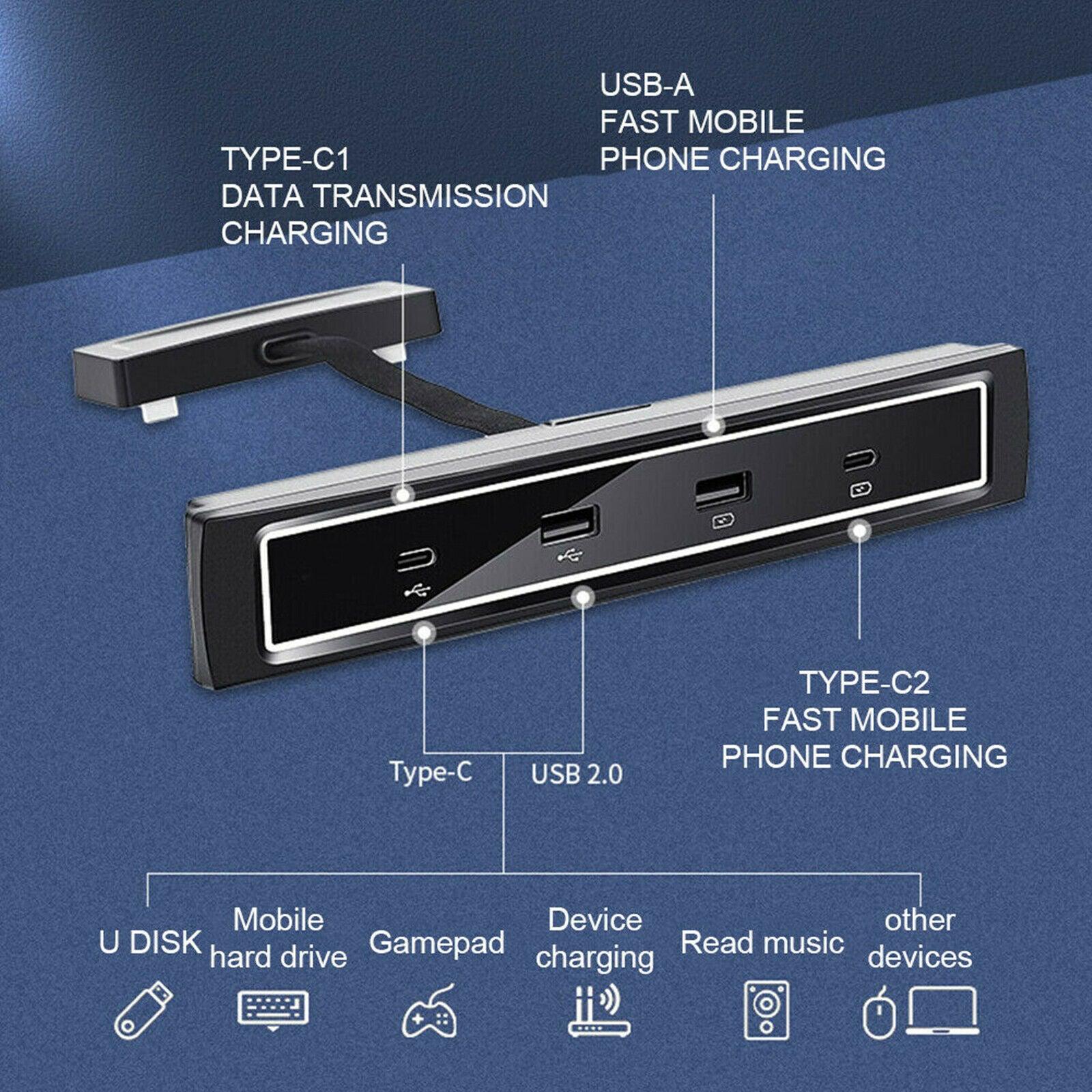 (Out of Stock) Tesla Model 3/Y Center Console USB Hub for 2021 Dual Type-C Ports PD Fast Charge USB Splitter