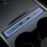 Tesla Model 3/Y Center Console USB Hub for 2021 Dual Type-C Ports PD Fast Charge USB Splitter
