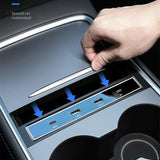 Tesla Model 3/Y Center Console USB Hub for 2021 Dual Type-C Ports PD Fast Charge USB Splitter