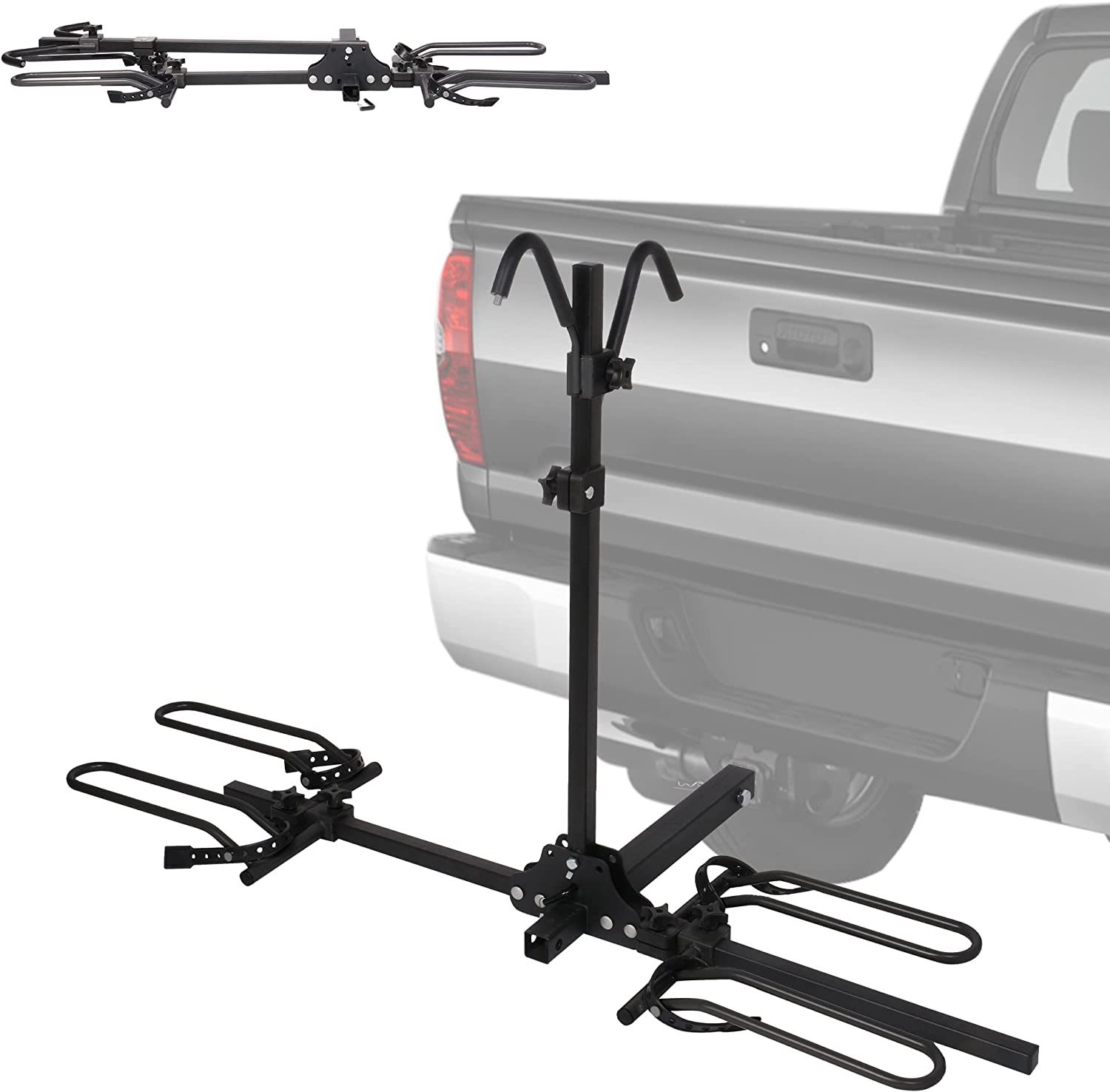 Hitch Mounted Bike Rack Bicycle Platform Style Carrier with 2" Hitch Receiver for Cars Trucks SUVs Minivans