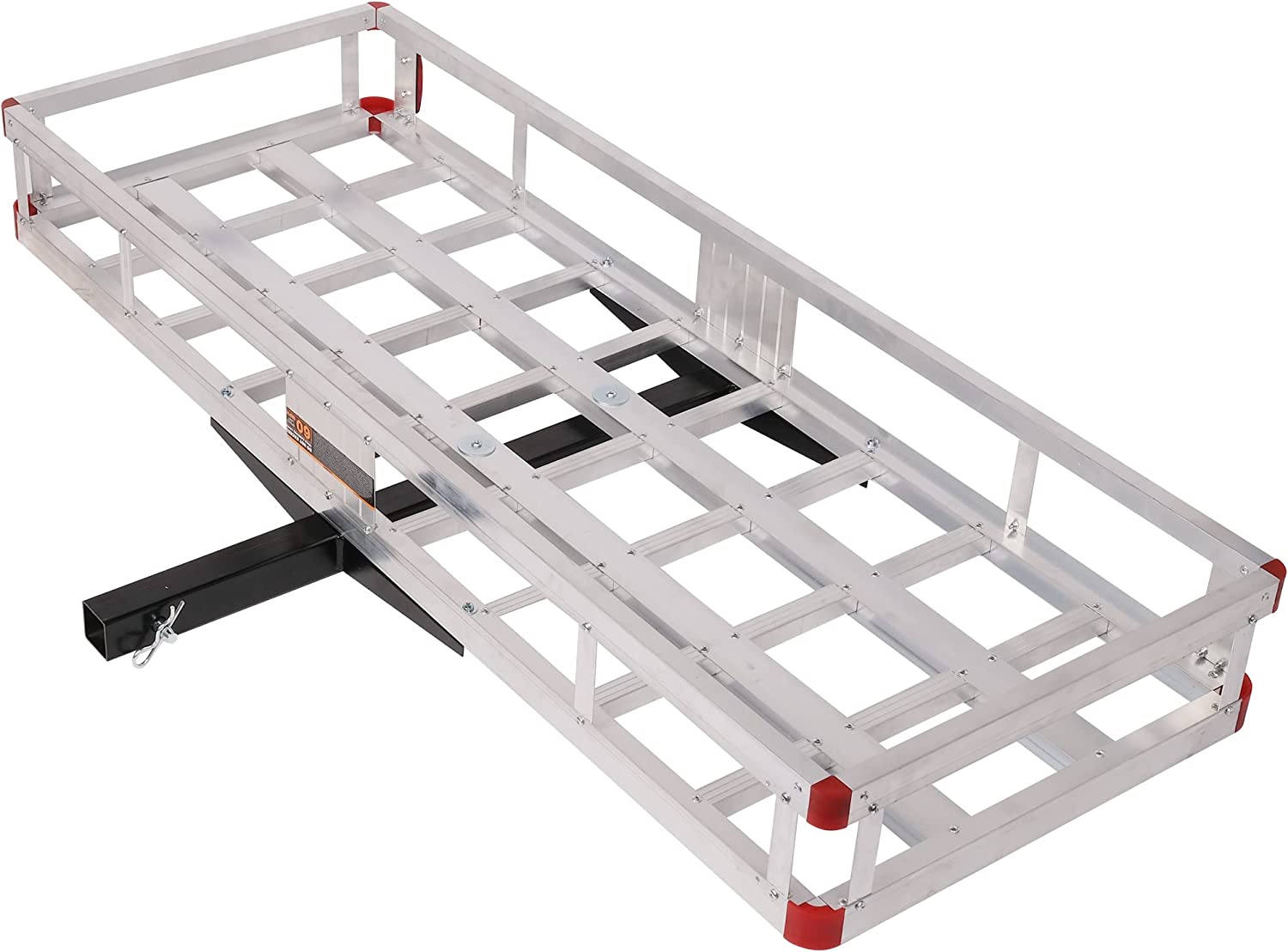 Aluminum Hitch Mounted Cargo Carrier,500 lbs Capacity, Silver