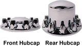 6 Complete Chrome Axle Hub Cover Kit with Standard Lug Nut Covers