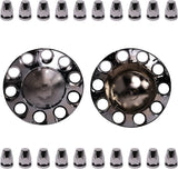 6 Complete Chrome Axle Hub Cover Kit with Standard Lug Nut Covers
