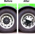 6 Complete Chrome Axle Hub Cover Kit with Standard Lug Nut Covers