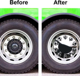 6 Complete Chrome Axle Hub Cover Kit with Standard Lug Nut Covers