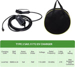 Level 1+2 EV Charger (110-240V, 16A, 21ft) NEMA 6-20 Plug Portable EVSE SAE J1772 Plug Home Electric Vehicle Charging Station