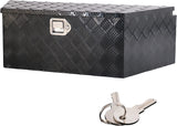 39" x 16.5"x 12" Heavy Duty 5 Bar Tread Aluminum RV Trailer Tongue Box Truck Tool Chest, Black