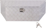 39" x 16.5" x 12" Heavy Duty 5 Bar Tread Aluminum Trailer Tongue Truck Box Tool Chest w/ Lock and Keys, Silver