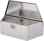 39" x 16.5" x 12" Heavy Duty 5 Bar Tread Aluminum Trailer Tongue Truck Box Tool Chest w/ Lock and Keys, Silver
