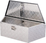 39" x 16.5" x 12" Heavy Duty 5 Bar Tread Aluminum Trailer Tongue Truck Box Tool Chest w/ Lock and Keys, Silver