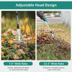 Leaf Scoop Hand Rake Set with Reuseable Garden Bag & 1 Pair Work Gloves for Collecting Leaves, Mulch and Debris