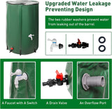 Rain Barrel Water Collector Rainwater Storage Container 100 Gallon, Green