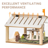 Wooden Hamster Cage Small Animal Acrylic Hamster Cage with House Pet Bed
