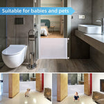 Child Safety Gate Retractable Baby Gate 34.4" Tall, Extends to 59" Wide, White