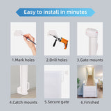 Child Safety Gate Retractable Baby Gate 34.4" Tall, Extends to 59" Wide, White