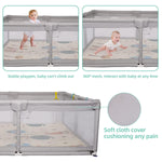 Portable Large Baby Playpen Fence Play Yards (71"x59") with Anti-Slip Bas, Mat Breathable & Mesh