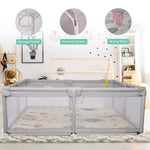 Portable Large Baby Playpen Fence Play Yards (71"x59") with Anti-Slip Bas, Mat Breathable & Mesh