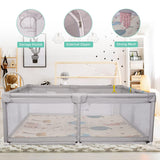 Portable Large Baby Playpen Fence Play Yards (71"x59") with Anti-Slip Bas, Mat Breathable & Mesh