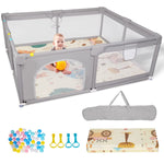 Portable Large Baby Playpen Fence Play Yards (71"x59") with Anti-Slip Bas, Mat Breathable & Mesh