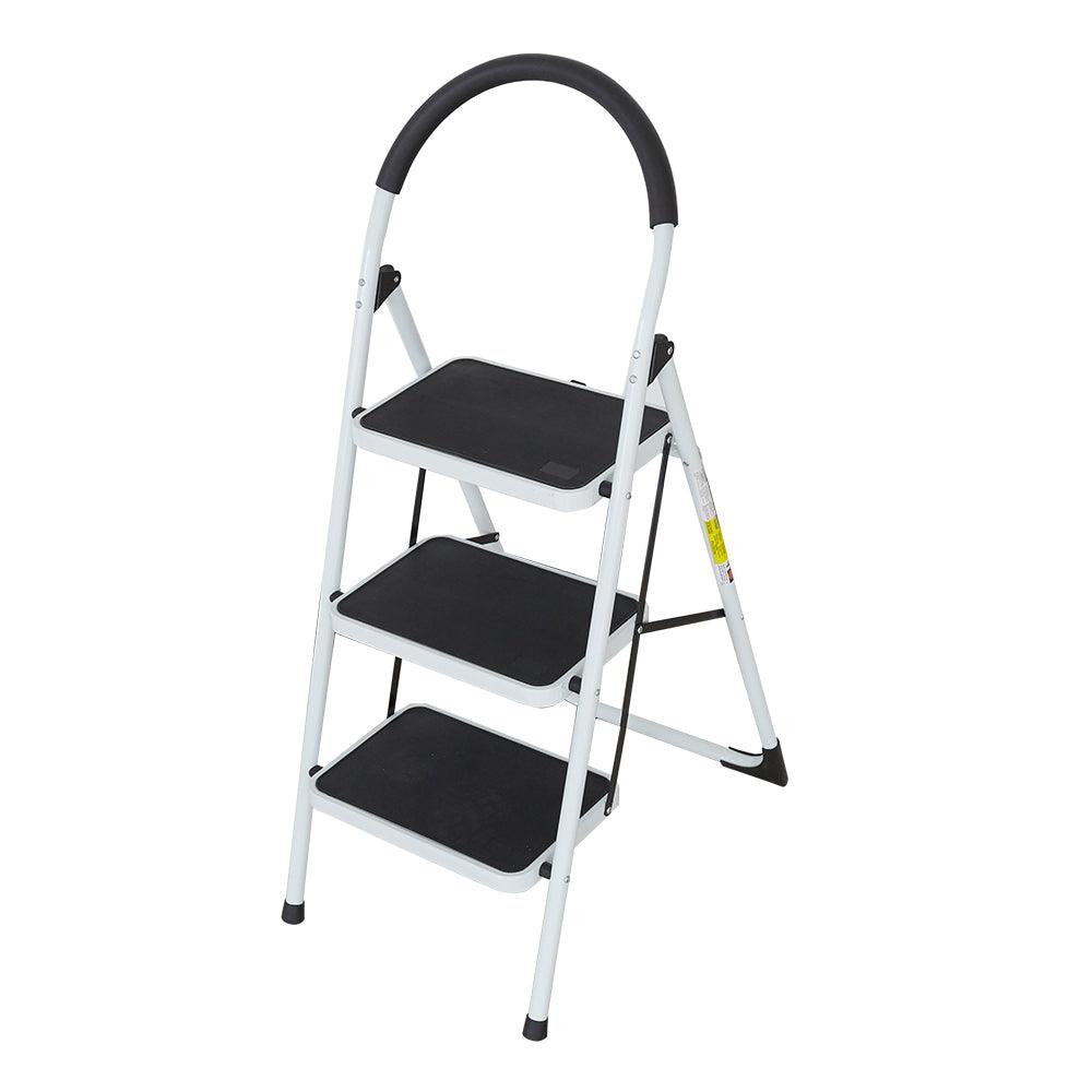 Bosonshop Portable Anti-Slip 3 Step Ladder Folding Lightweight Steel Step Stool Platform 330LBS Capacity
