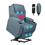 Power Lift Recliner Chair, Electric Full Body Massage Chair for Elderly with Massage and Heat, Blue