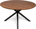 53" Mid-Century Modern Round Dining Room Table for 4-6 Person W/Solid Metal Legs Walnut Looking