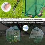 8 Shelves 3 Tiers Walk-in Greenhouse 56.3''L x 56.3''W x 76.8''H Portable Walk In Outdoor Planter House w/ Pegs Ropes