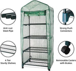 4-Tier Mini Greenhouse w/ PVC Cover & Roll-Up Zipper Door