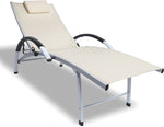 Adjustable Backrest Outside Recliners Lounger Chaise Lounge Chair with Armrest & Pillow