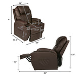 Power Lift Leather Sofa Electric Leather Full Body Massage Chair for Elderly with Massage and Heat, Brown