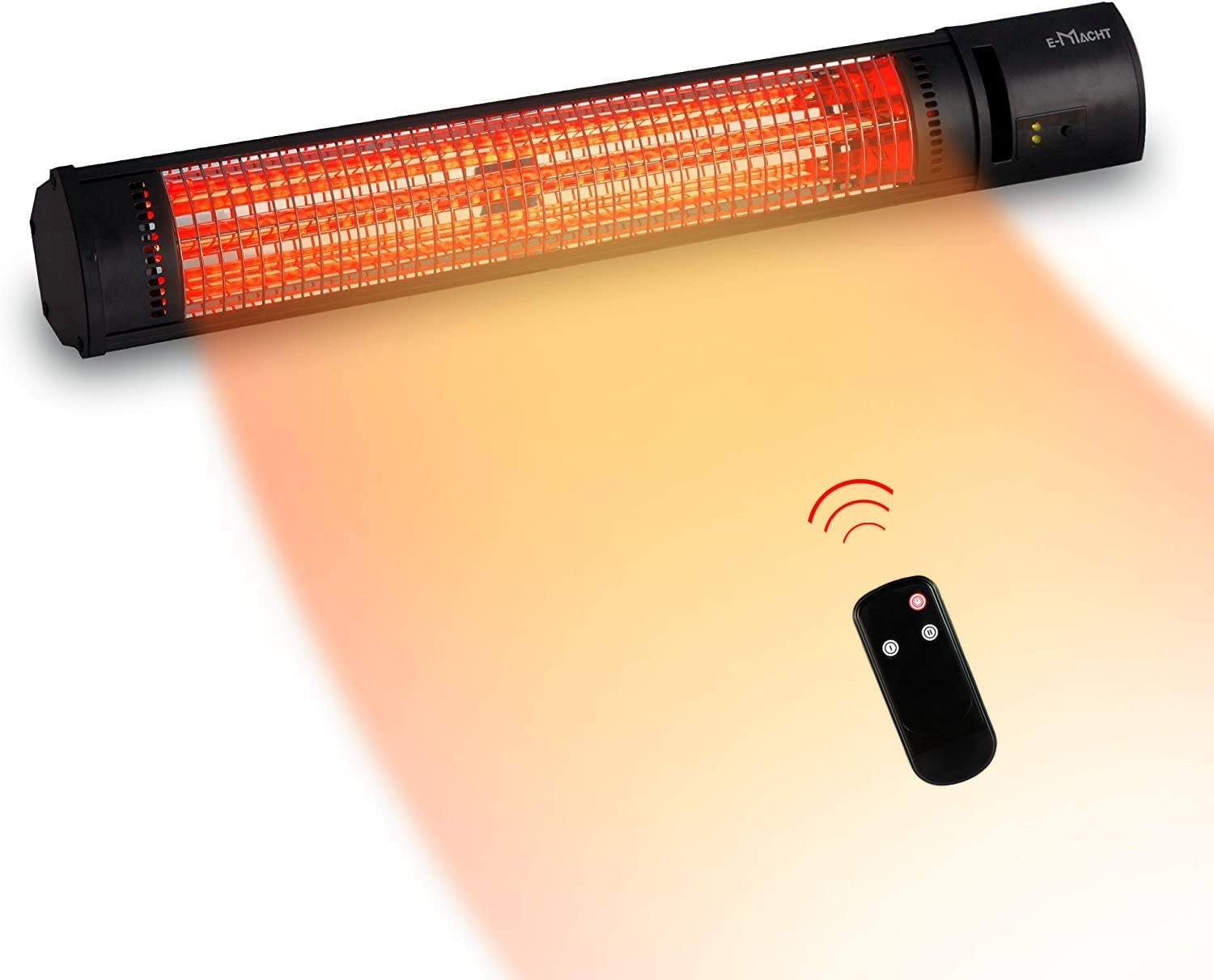 Wall Mounted Patio Heater Electric Outdoor Indoor Heater with Remote Control for Garage Ceiling Porch Home Backyard, 750W-1500W, 120V