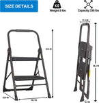Step Ladder Folding Step Stool 2 Step Ladder with Wide Anti-Slip Pedal