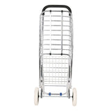 Folding Aluminum Shopping Cart for Laundry with 2 Wheels