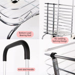 Folding Aluminum Shopping Cart for Laundry with 2 Wheels