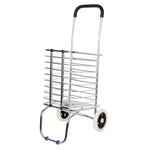 Folding Aluminum Shopping Cart for Laundry with 2 Wheels