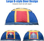 Waterproof 8-Person Foldable Outdoor Camping Tent w/ Carry Bag, Blue