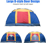 Waterproof 8-Person Foldable Outdoor Camping Tent w/ Carry Bag, Blue