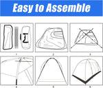 Waterproof 8-Person Foldable Outdoor Camping Tent w/ Carry Bag, Blue
