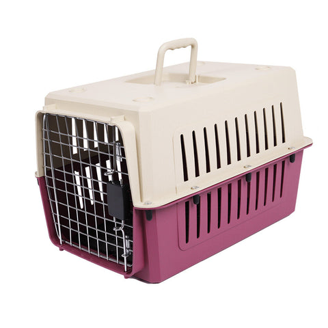 Plastic Cat & Dog Carrier Cage with Chrome Door Portable Pet Box Airline Approved, Large