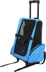 Pet Travel Carrier Backpack with Wheels, Soft Oxford Rolling Luggage Bag for Cat Dog Small Animal